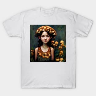 Brown Mushroom Faerie by Kim Turner Art T-Shirt